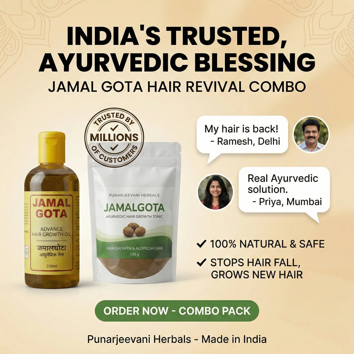 Advanced Jamalgota Herbal Hair Oil-100% Intense Hair Care